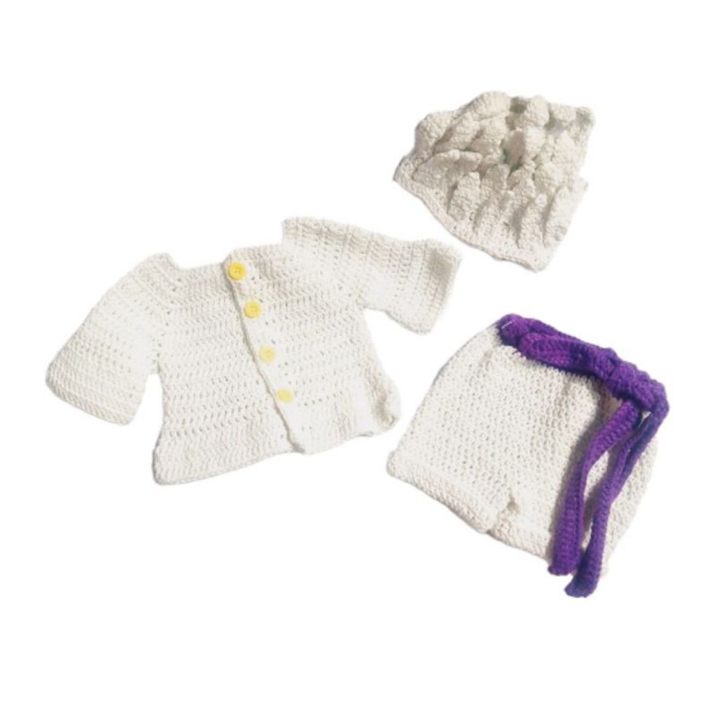 santari crochet one set baju rajut bayi cosplay kostum karakter luffy one piece gear 5 baby boy newb