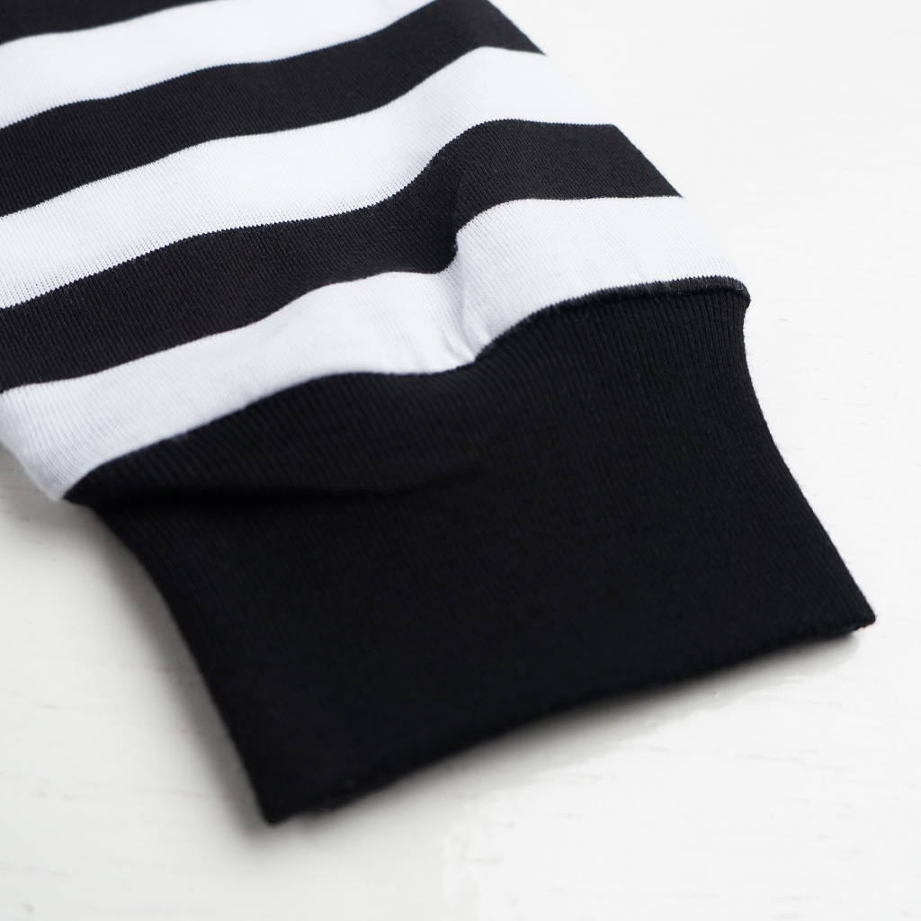 Troy Company Double Sleeve Longsleeve Black Stripe Rolled - Kaos Lengan Panjang Kaos Hitam Stripe DSD 3339