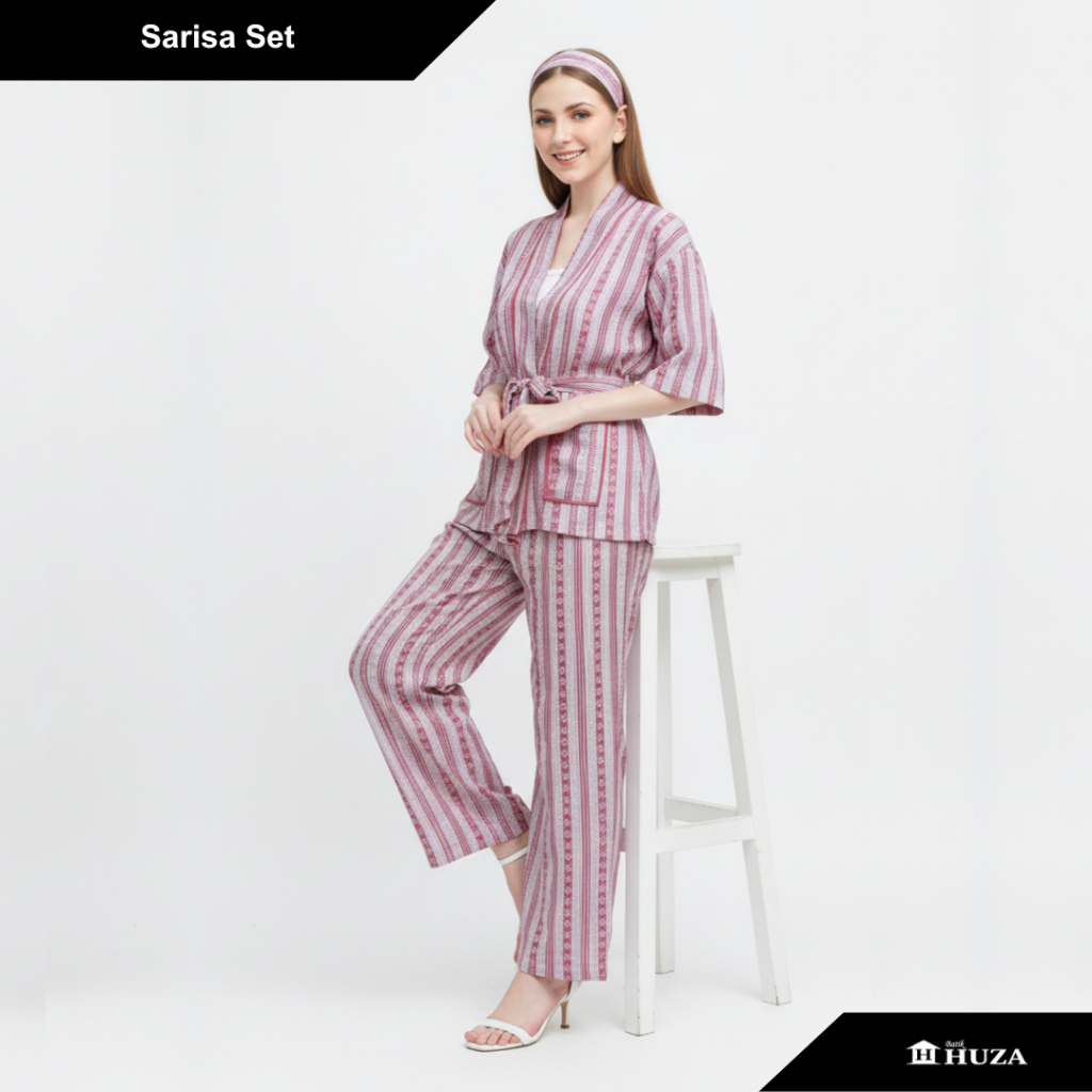 Batik Huza Oneset Batik Oneset Setelan Batik Celana Panjang Sarisa Set