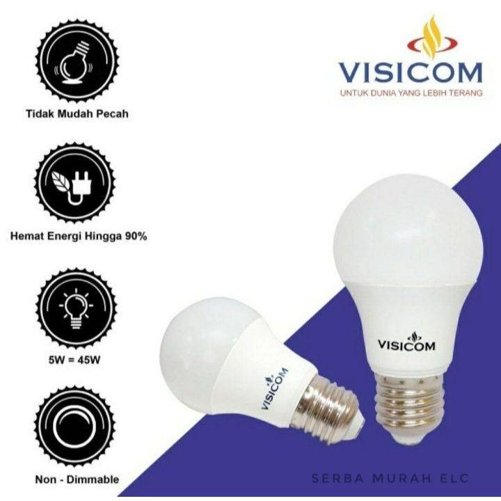 Visicom LED Bulb 5W - Bohlam LED 5W - LED 5Watt E27 550 Lumen