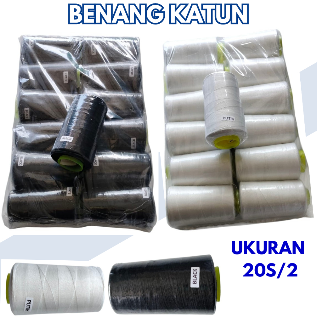 benang katun,benang jahit jeans,sp20/2 spun polyester 3000 meter bahan jaket kulit/katun.