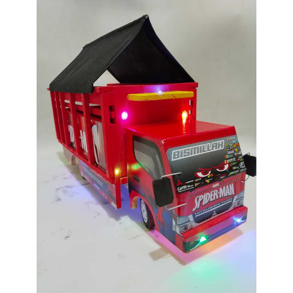 Truk oleng kayu asli jumbo besar miniatur truk oleng kayu
