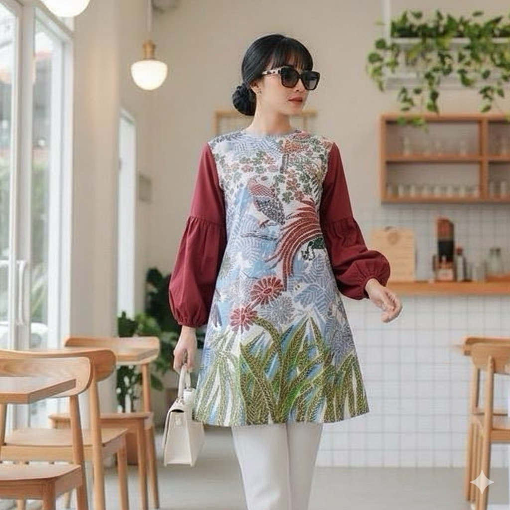 Shanaya Baju Batik Wanita Aryani Cenderawasih Batik Kerja Cantik Elegan