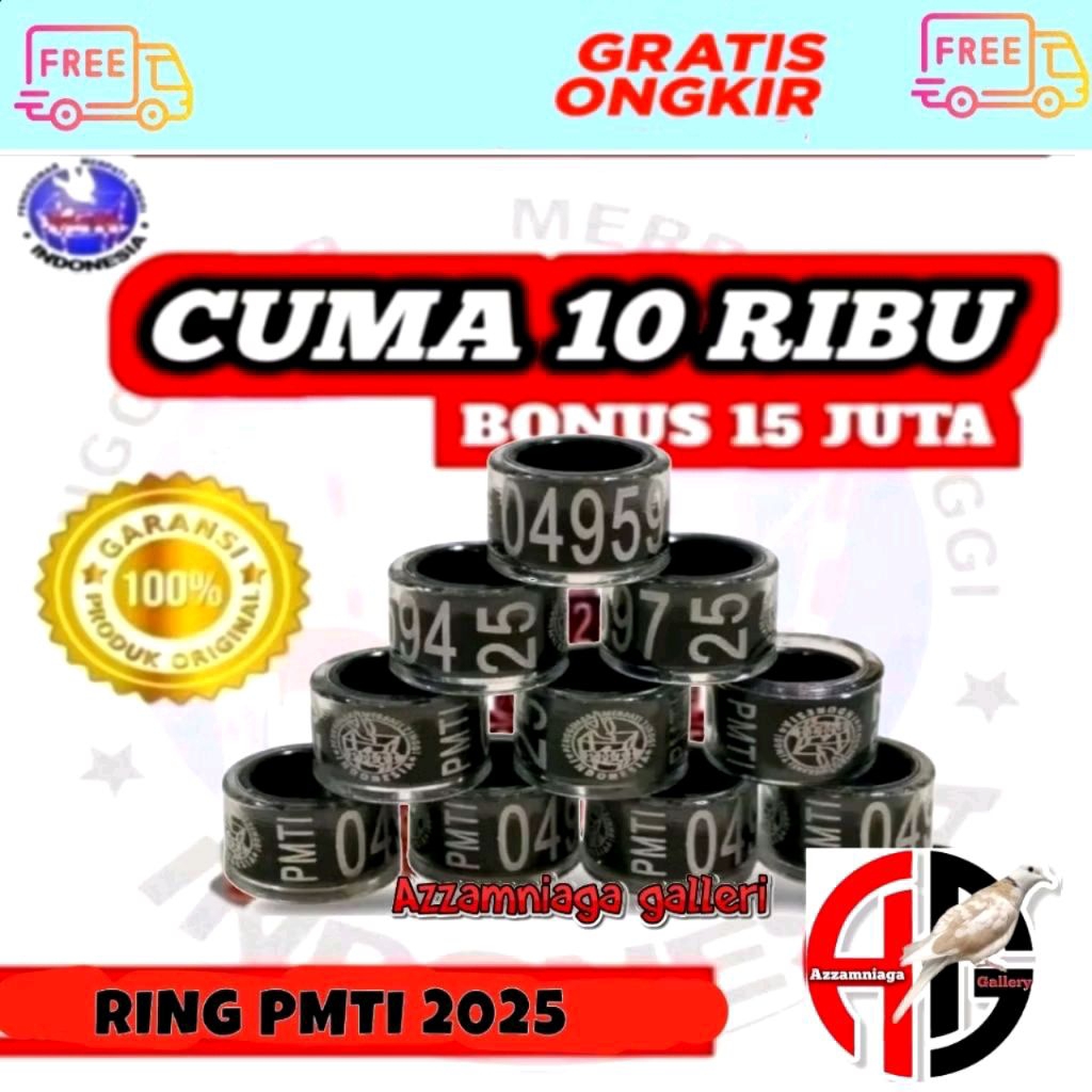 Ring PMTI 2025 Resmi Ring Burung Merpati Tahun 2025 Hitam