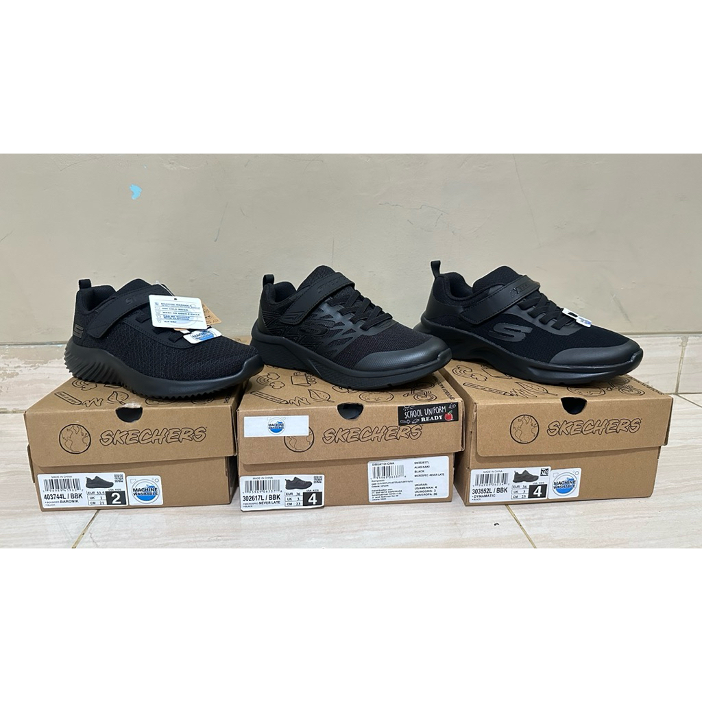 Sepatu Sekolah Skechers Hitam Original Sale