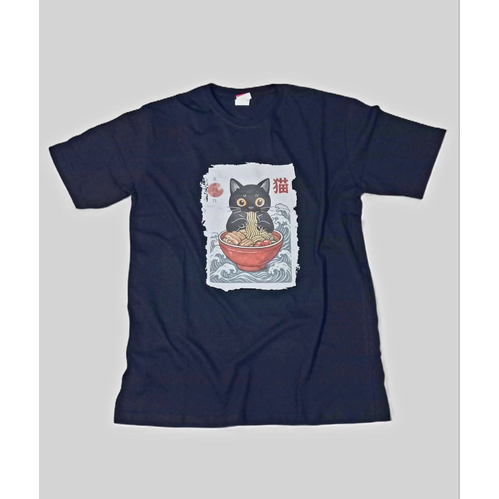 Greendome-T-Shirt-RamenCat-Ukiyo-e-Black-M