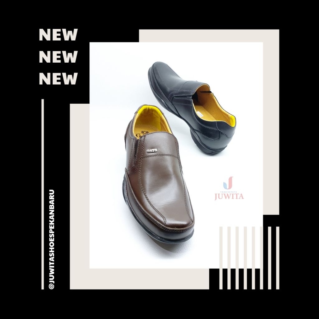 Sepatu casual pria cowok merk gats seri GO kulit asli