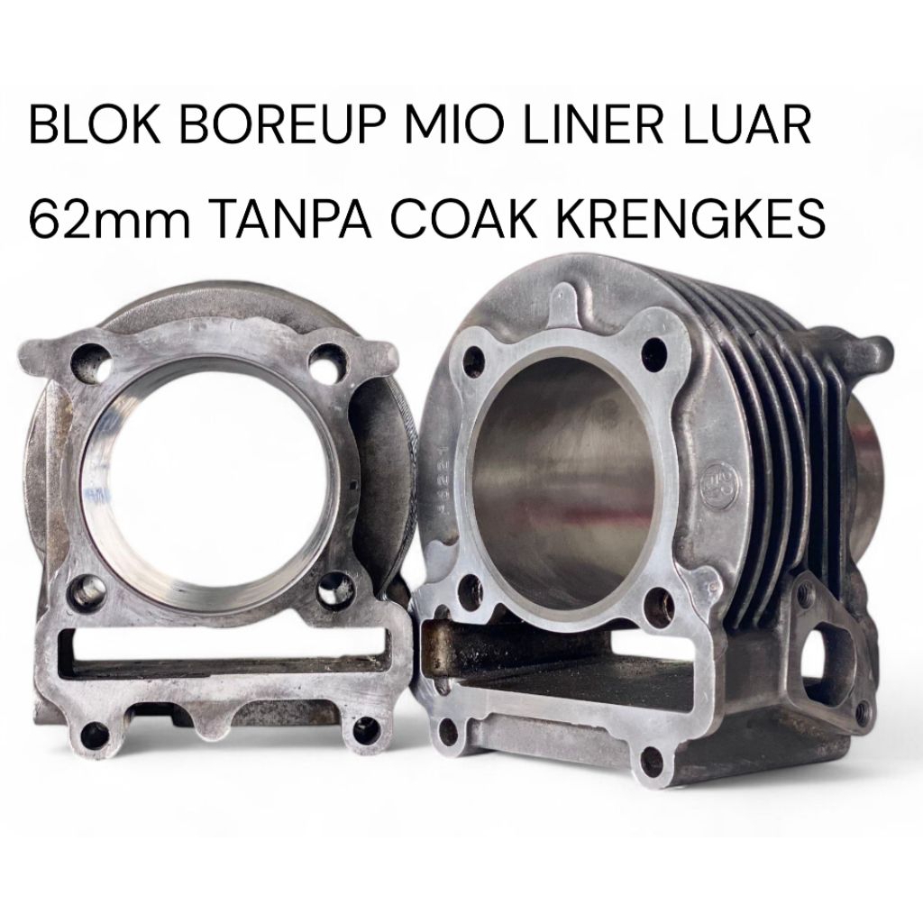 BLOK BOREUP MIO LINER LUAR 62mm TANPA COAK KRENGKES BLOK SAJA TANPA PISTON