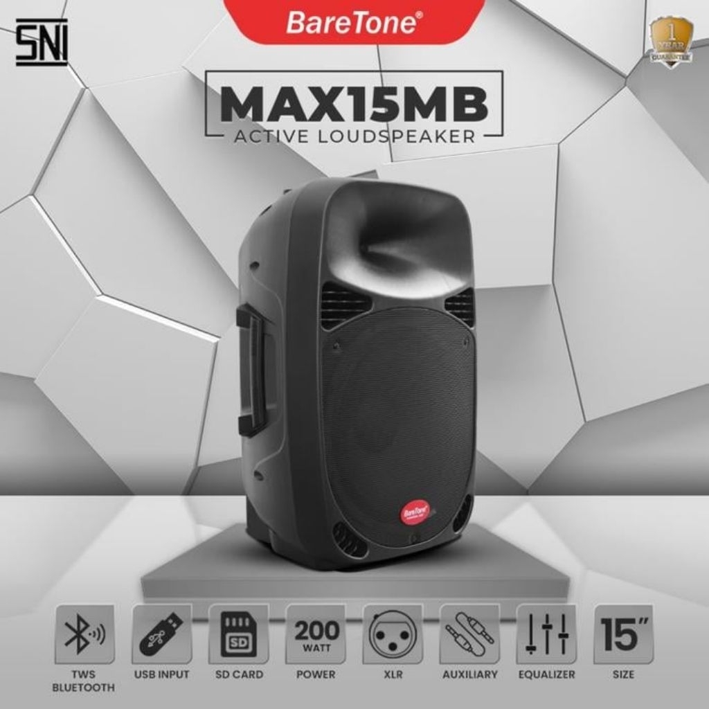 [ Satuan 1 Pcs ] Speaker Aktif Baretone MAX15MB MAX 15MB Original 15inchi 15in 200 Watt High Quality