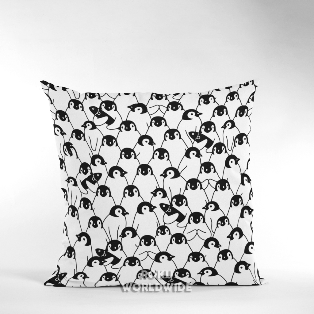 Roku Worldwide Bantal Sofa Aesthetic Karakter Penguin Hewan Binatang Dekorasi Hiasan Kamar ER348