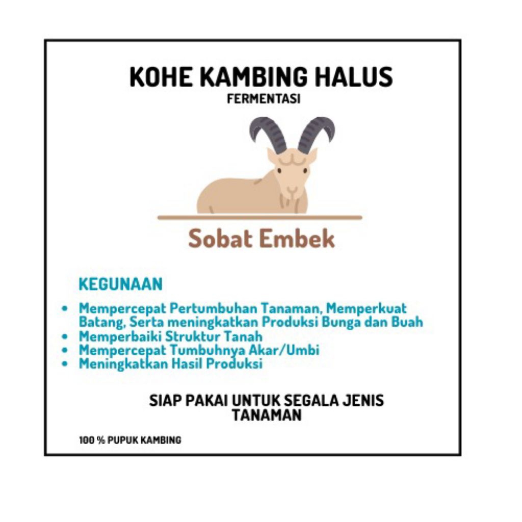Kohe Kambing Halus Fermentasi