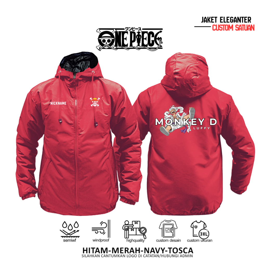 JAKET ONE PIECE JAKET MONKEY D LUFFY JAKET OP MUGIWARA CREW CUSTOM
