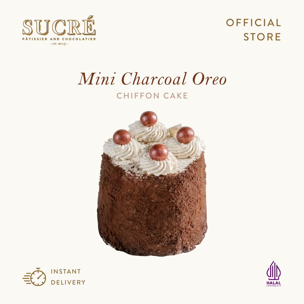Sucre Patissier Charcoal Oreo Mini Chiffon - Kue Ulang Tahun Birthday Cake 10cm