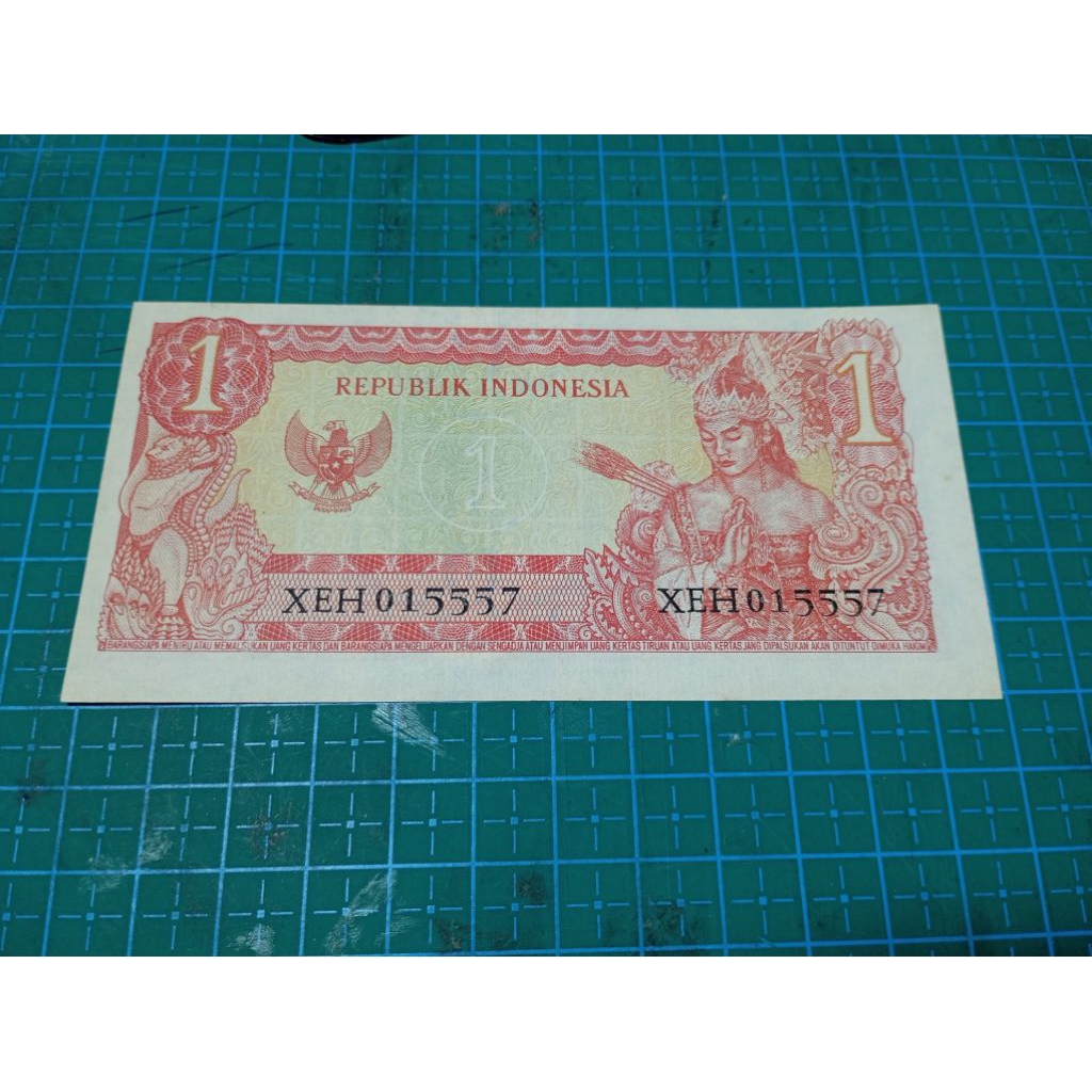 GANJIL No seri XEH 015557 Uang kuno Indonesia Asli 1 Sukarno tahun 1964