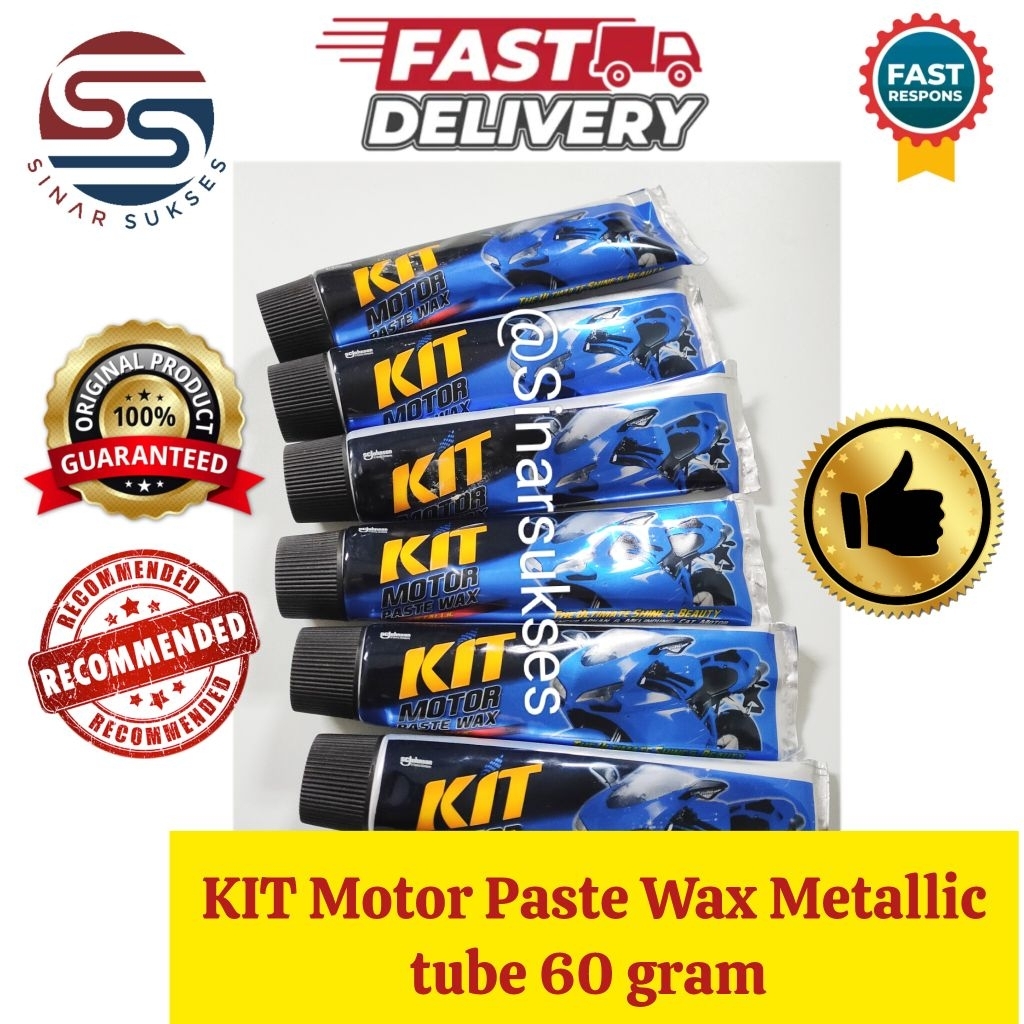 KIT Motor PASTE WAX METALLIC BIRU 60gr ORIGINAL / KIT PENGKILAP BODY MOTOR/ KIT MOTOR/ KIT PASTE WAX