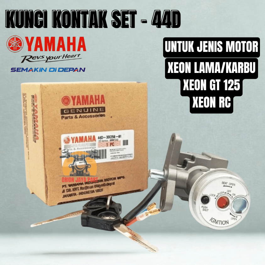 44D-XH250-01 ORIGINAL KUNCI KONTAK SET 44D KUNCI MOTOR YAMAHA XEON LAMA, XEON KARBU, XEON GT 125, XE
