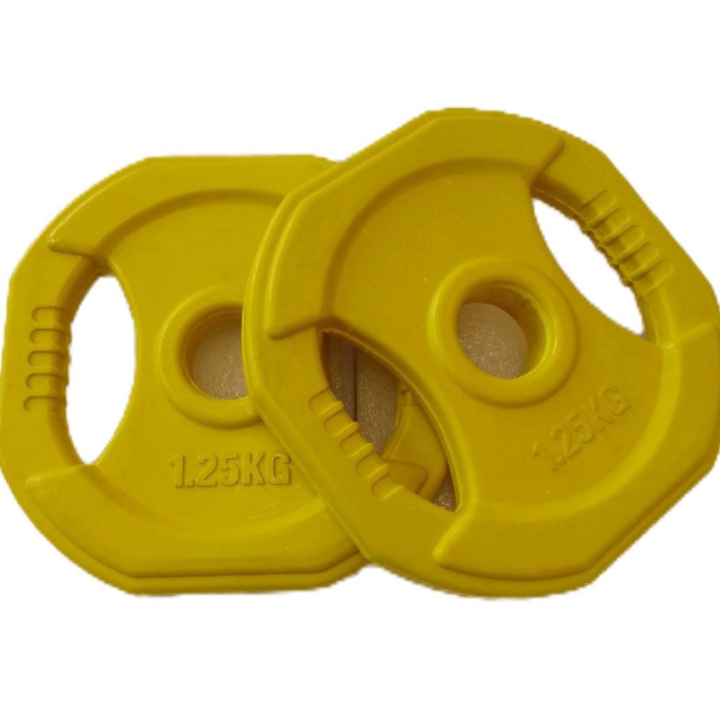Studio Barbell Weight Plate 2 x 1,25Kg Berat Angkat 1.25Kg Warna Kuning untuk Studio Barbell dengan 