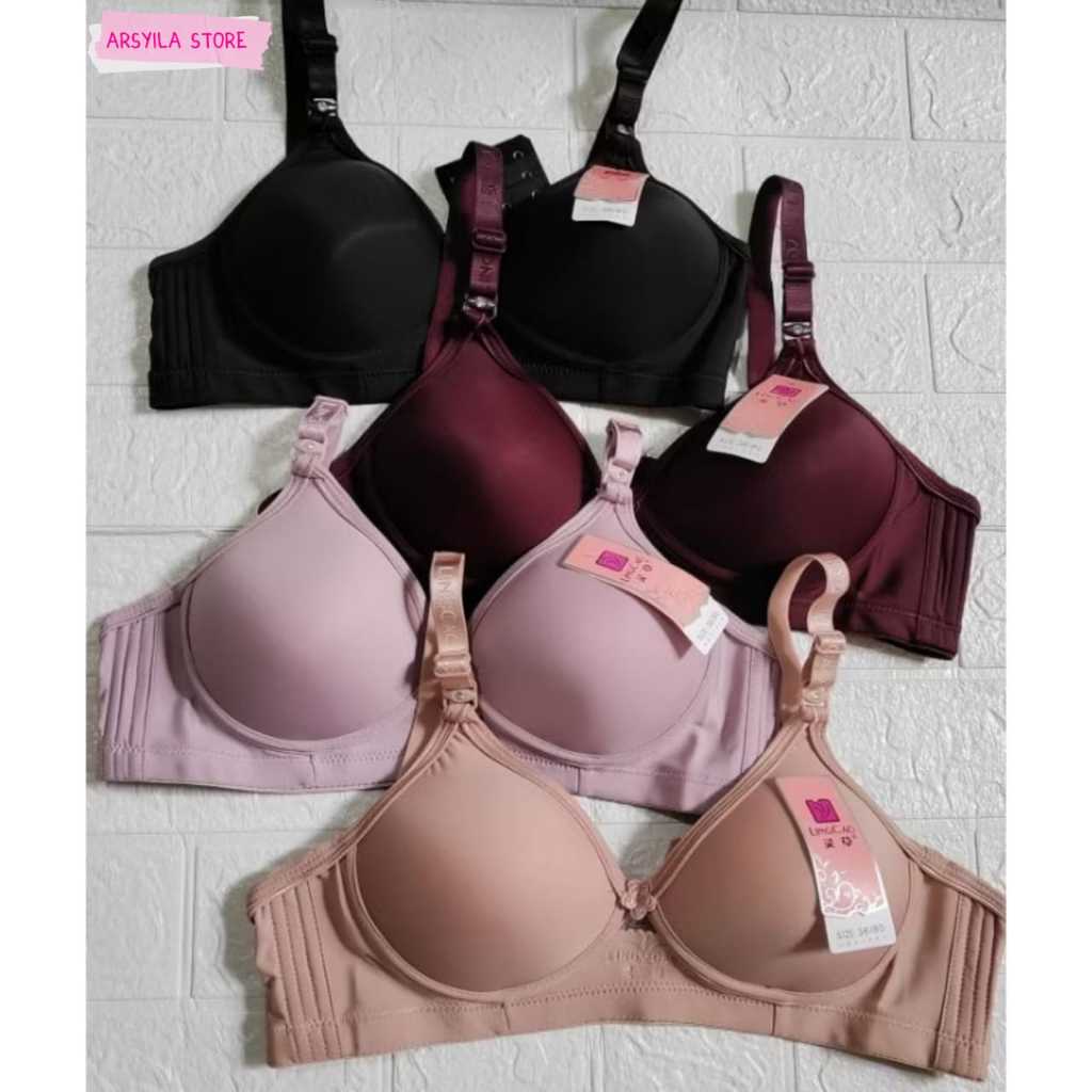 Grosir Bra Lingcao B5 Cup B Tanpa Kawat Nyaman / Bra Bh Lingcao Kait 3