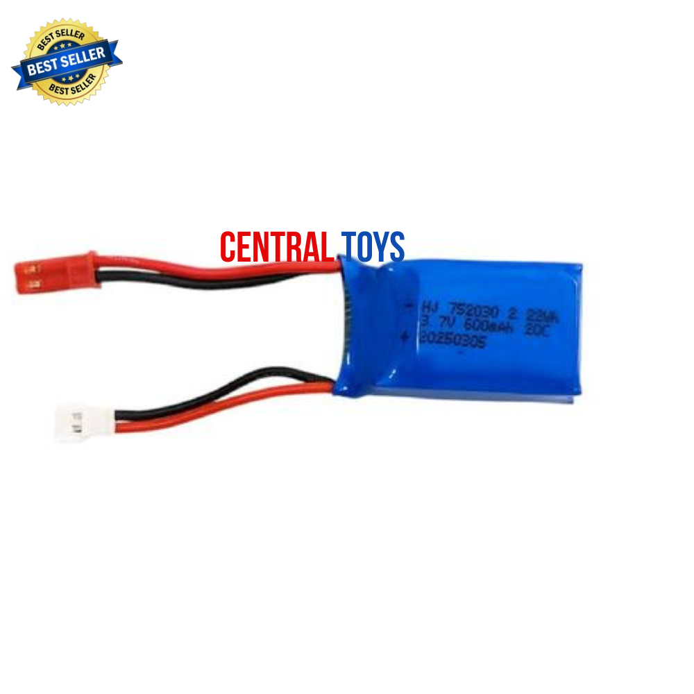 baterai lipo drone JJRC X9 1s 3.7v 600mah dual soket XH2.54 dan JST baterai rc plane 752030