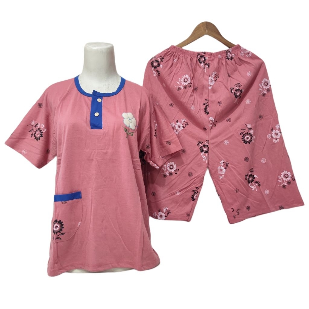 Babydoll 3/4 Jumbo Bahan Kaos Setelan Baju Tidur Jumbo Dewasa