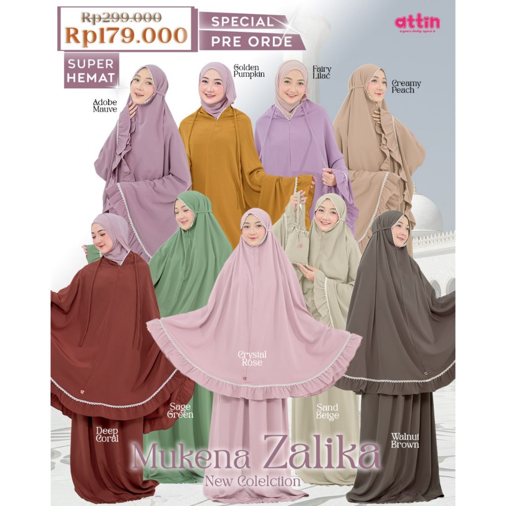 ATTIN MUKENA ZALIKA NEW COLLECTION MUKENA TRAVELING