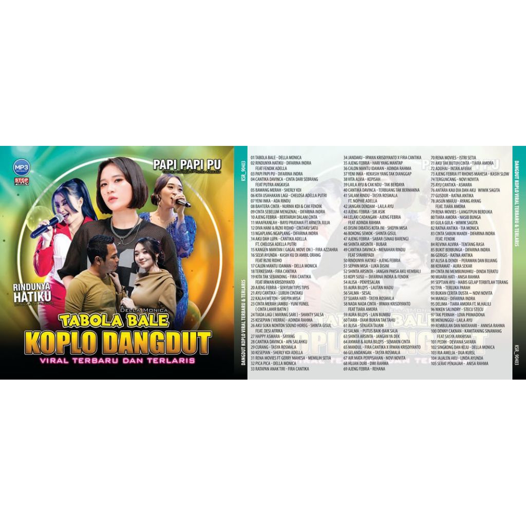 Kaset Audio Lagu Mp3 The Best Dangdut Koplo 2025 Tabola Bale "