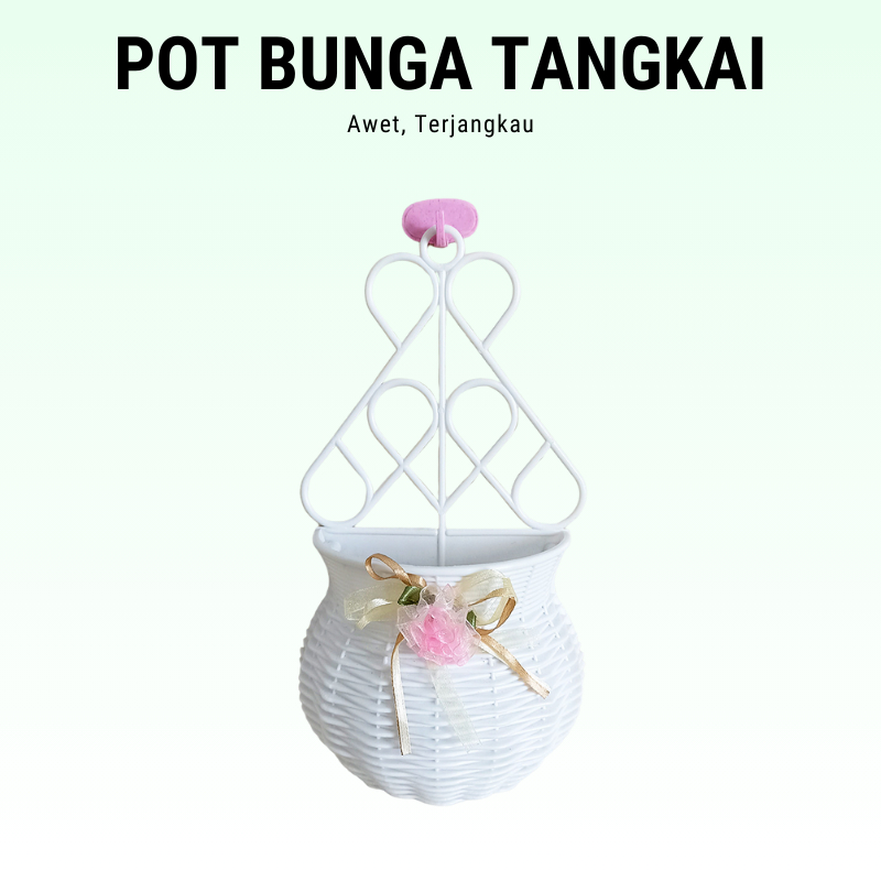 Pot Gantung Daun Bunga Rambat Plastik Mini Dekorasi Hiasan Pajangan Dinding Teras Rumah PBP57-C
