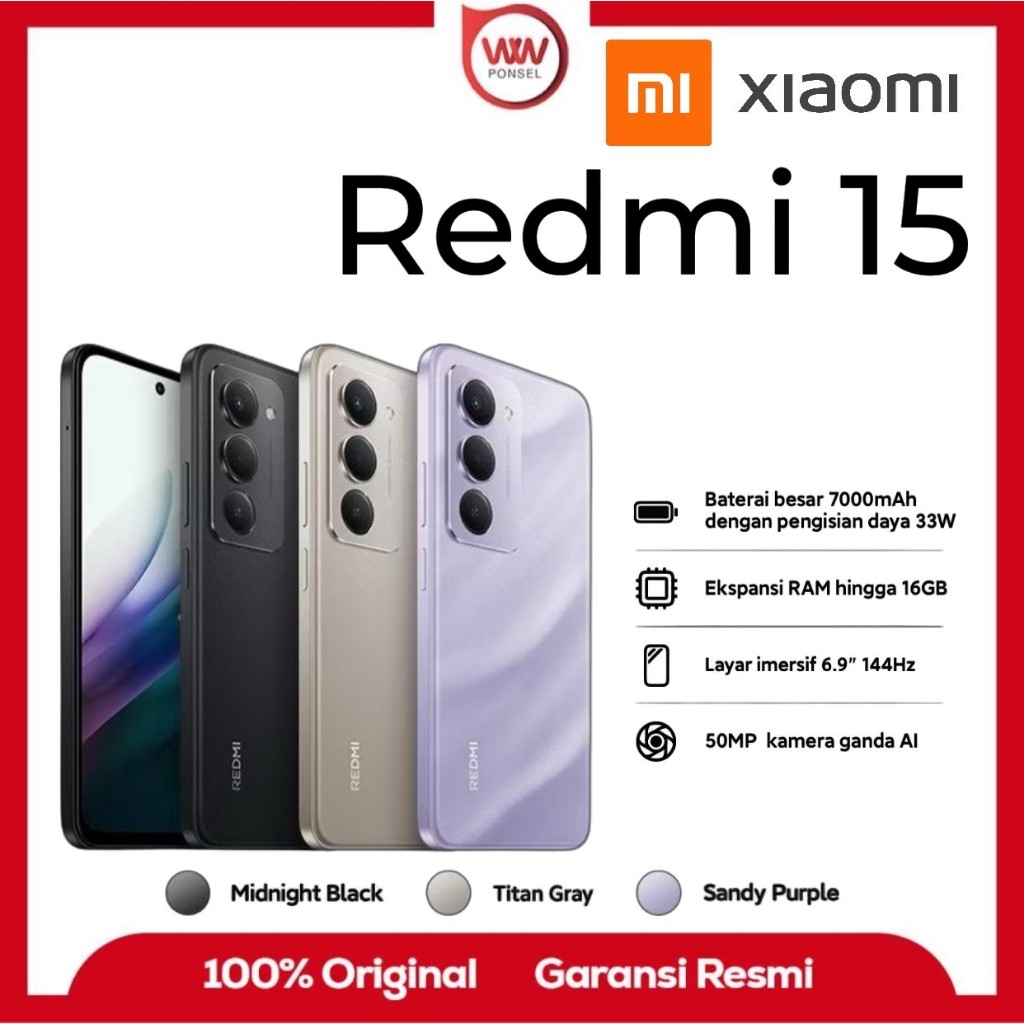 Hp Redmi 15 Ram 8GB Internal 128GB Garansi Resmi