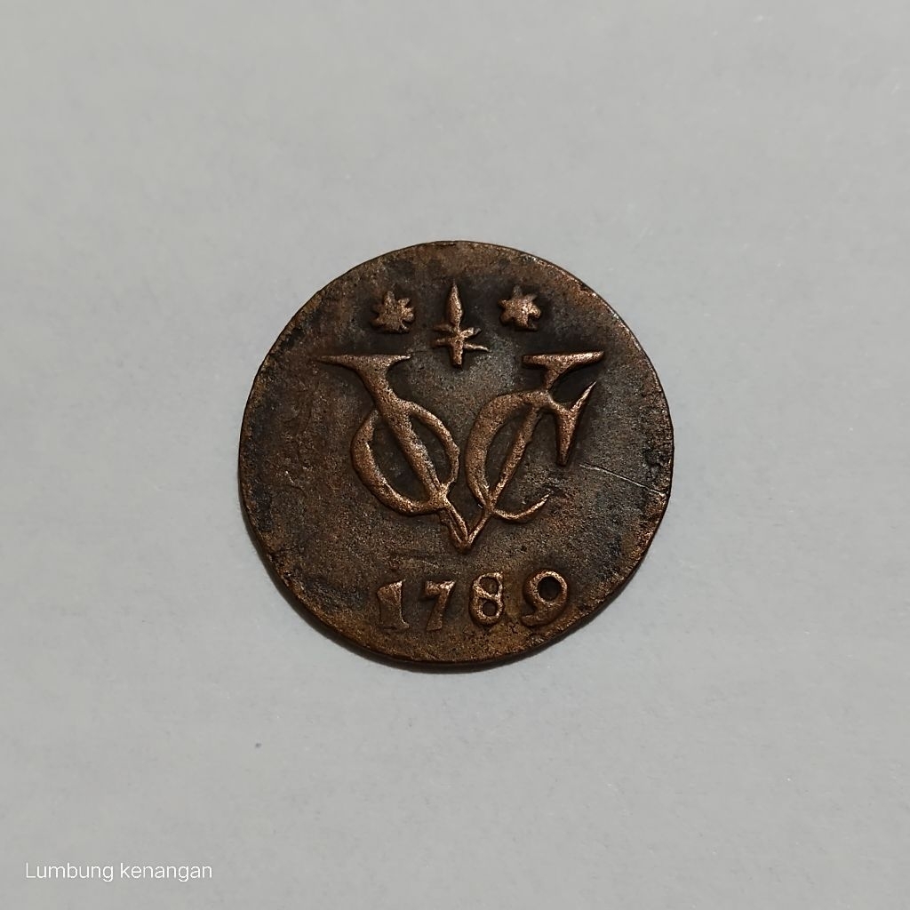 UK1LKC Uang kuno Voc 1/2 Duit Gelderland 1789