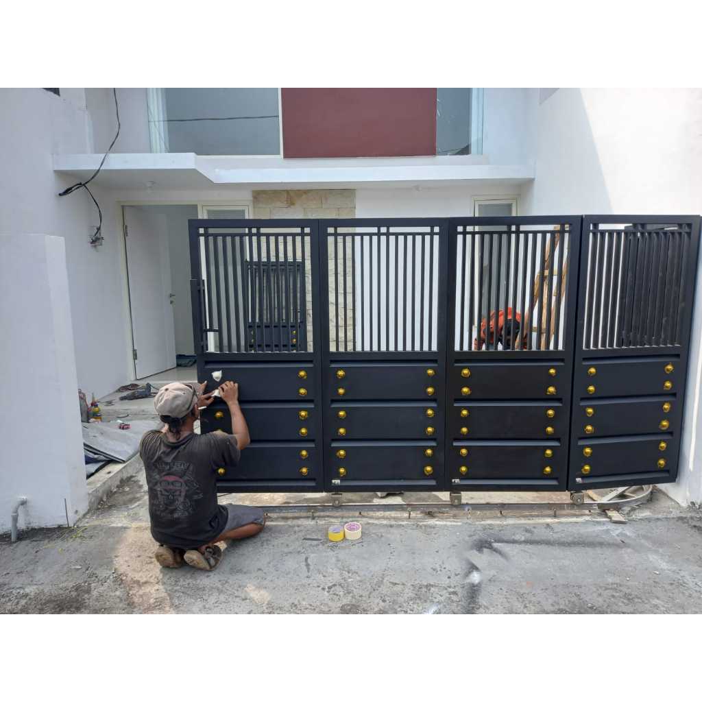 Pagar Rumah Minimalis Modern Lipat Sidoarjo Besi dan Plat