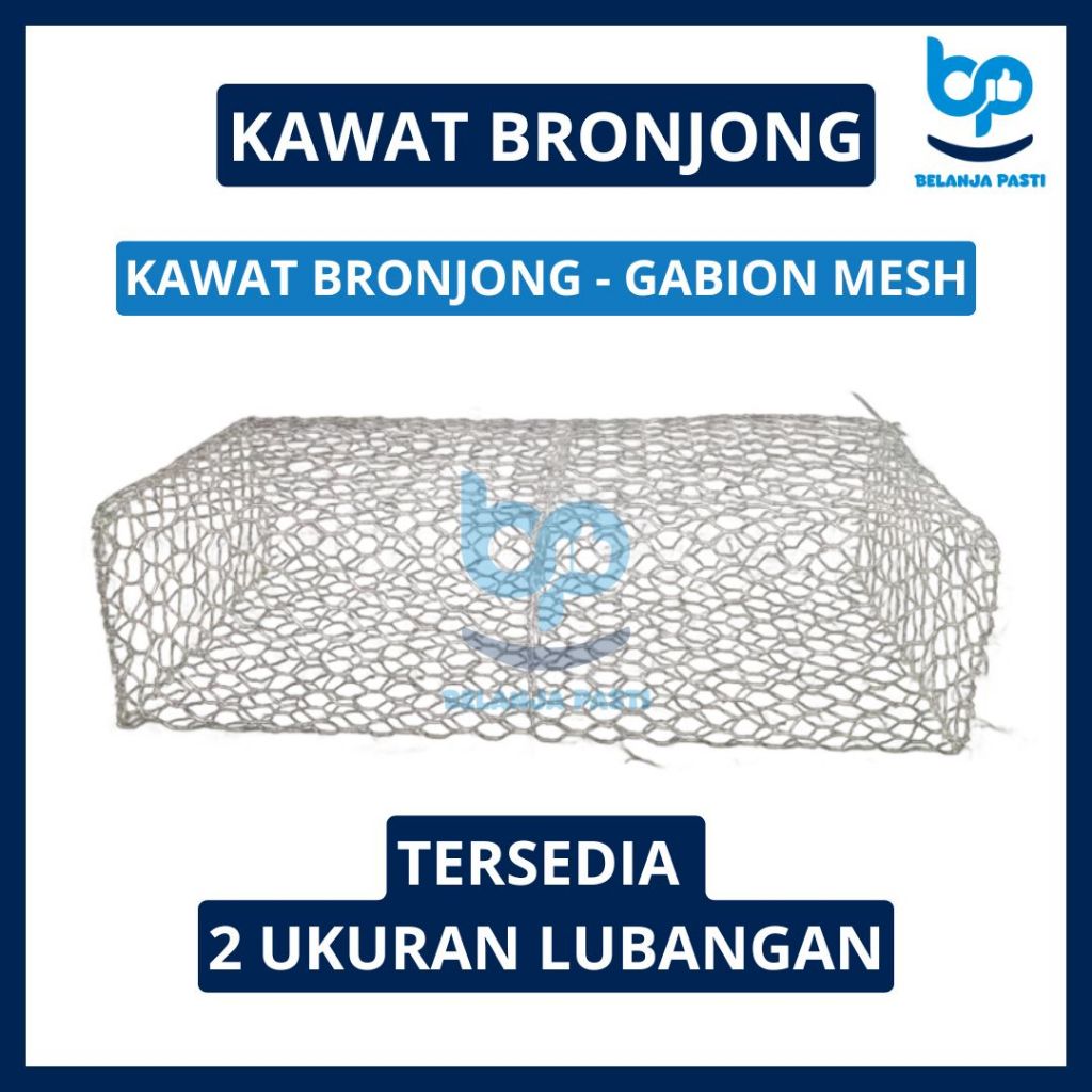 Kawat Bronjong Pabrikasi - Variasi Lubangan - Penahan Longsor