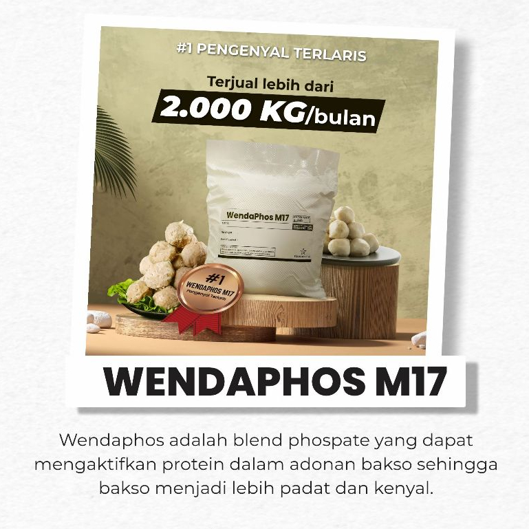 Pengenyal Bakso Wendaphos M17 [1kg] | Bikin nugget, dimsum lebih kenyal | Sejenis Phosmix / Fibrisol