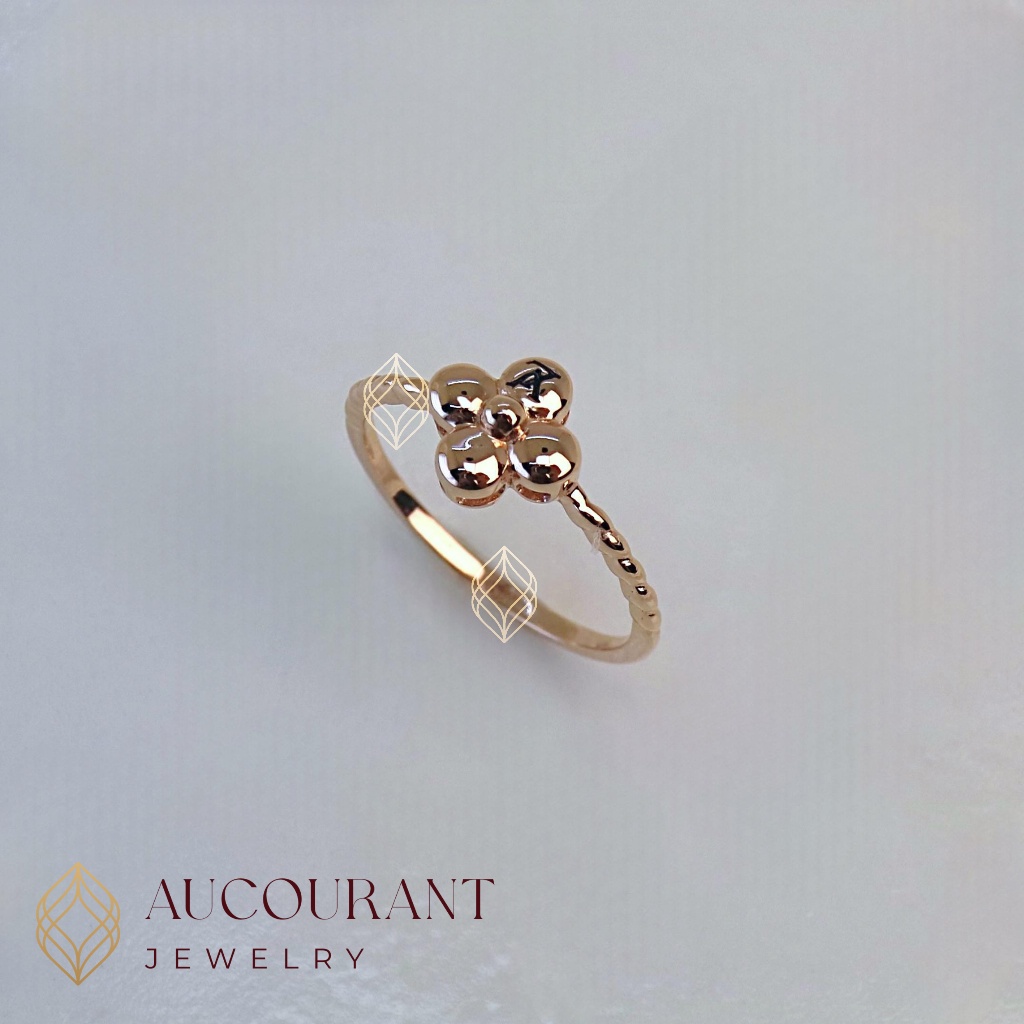 Cincin Emas model Bunga LV. Emas Rose Gold 17k