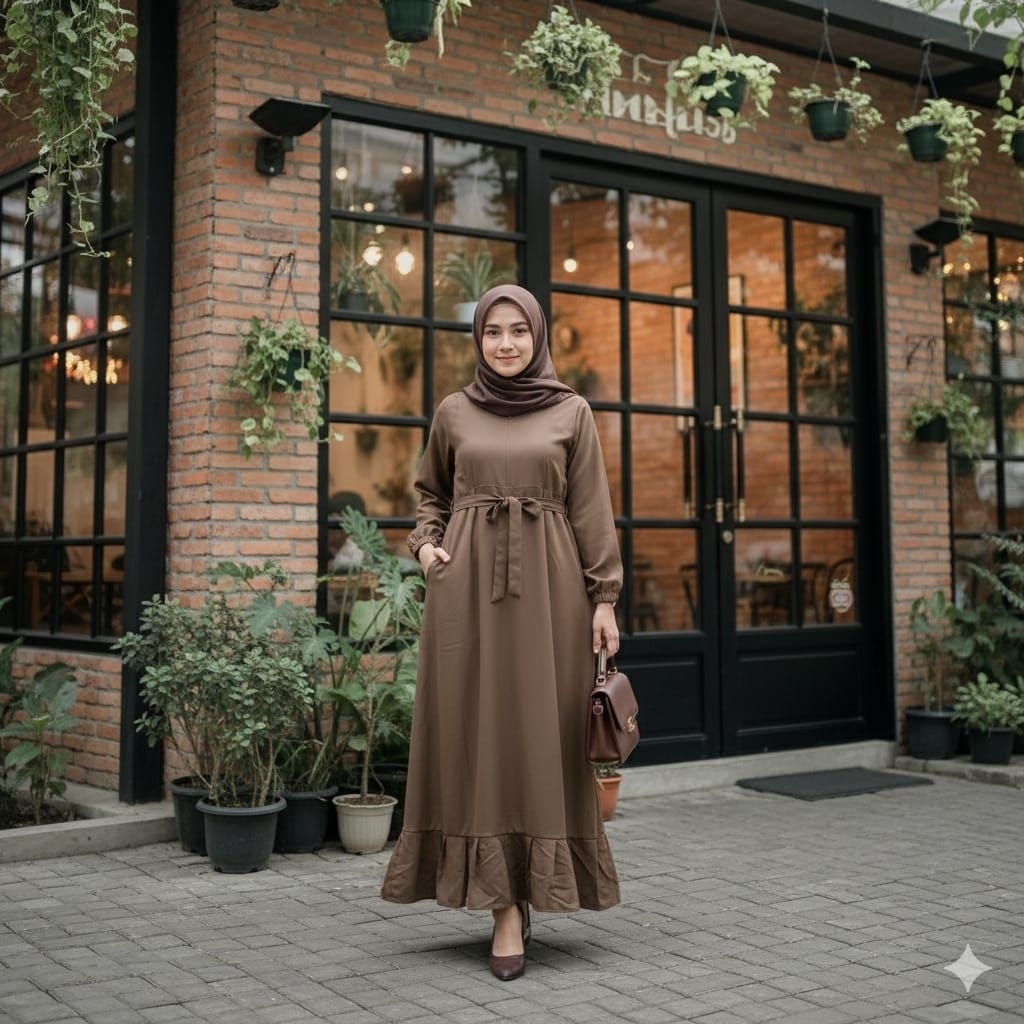 GAMIS KANTOR - GAMIS PNS ROK REMPEL Custom size gamis Pemda