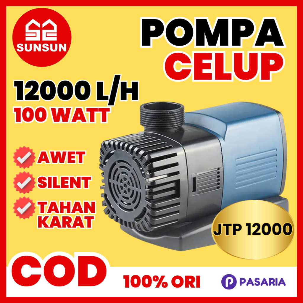 SUNSUN JTP12000 / JTP 12000 liter/jam Pompa Celup Kolam/Aquarium Hemat/Rendah Daya