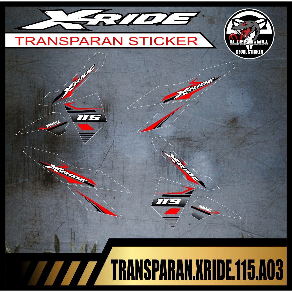 STRIPING TRANSPARAN XRIDE 115 STICKER TRANSPARAN VARIASI XRIDE 115 CODE A03