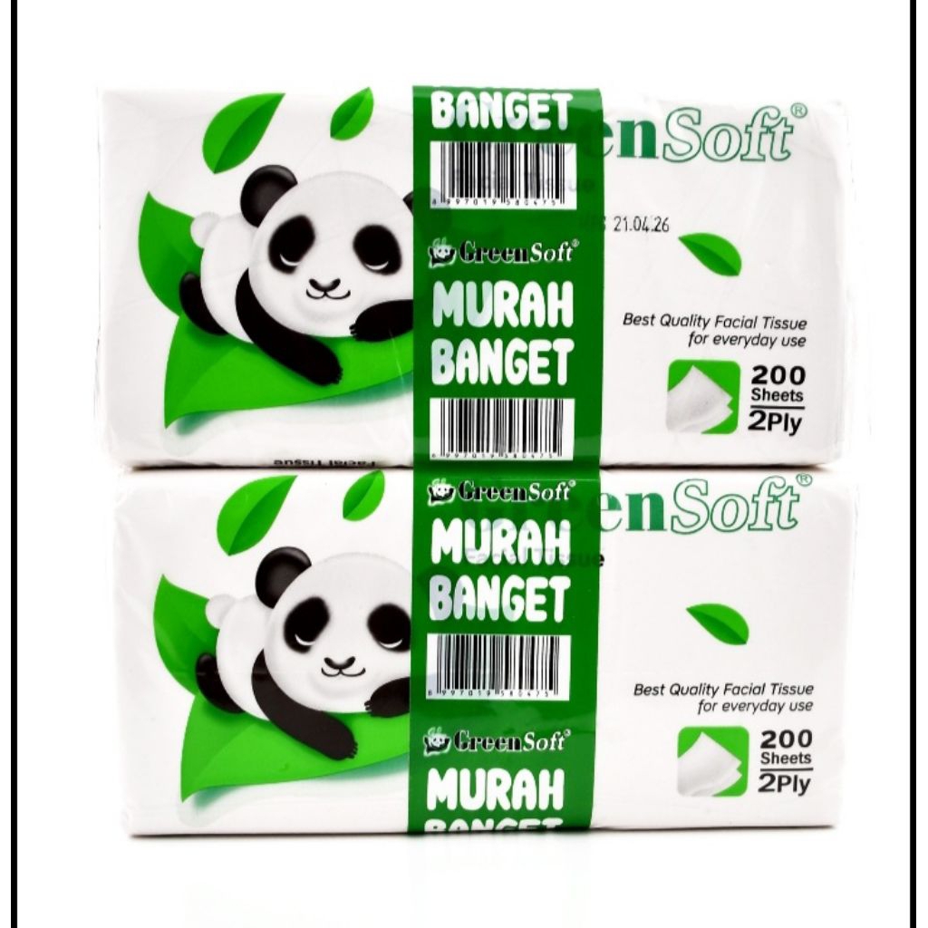 Green Soft Tisu Panda – Facial Tissue 200 Lembar x 2 Pack