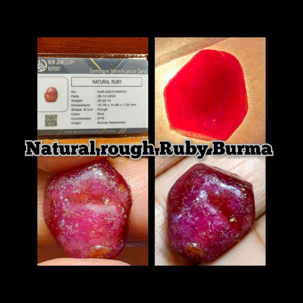 NATURAL ROUGH RUBY BURMA MYANMAR