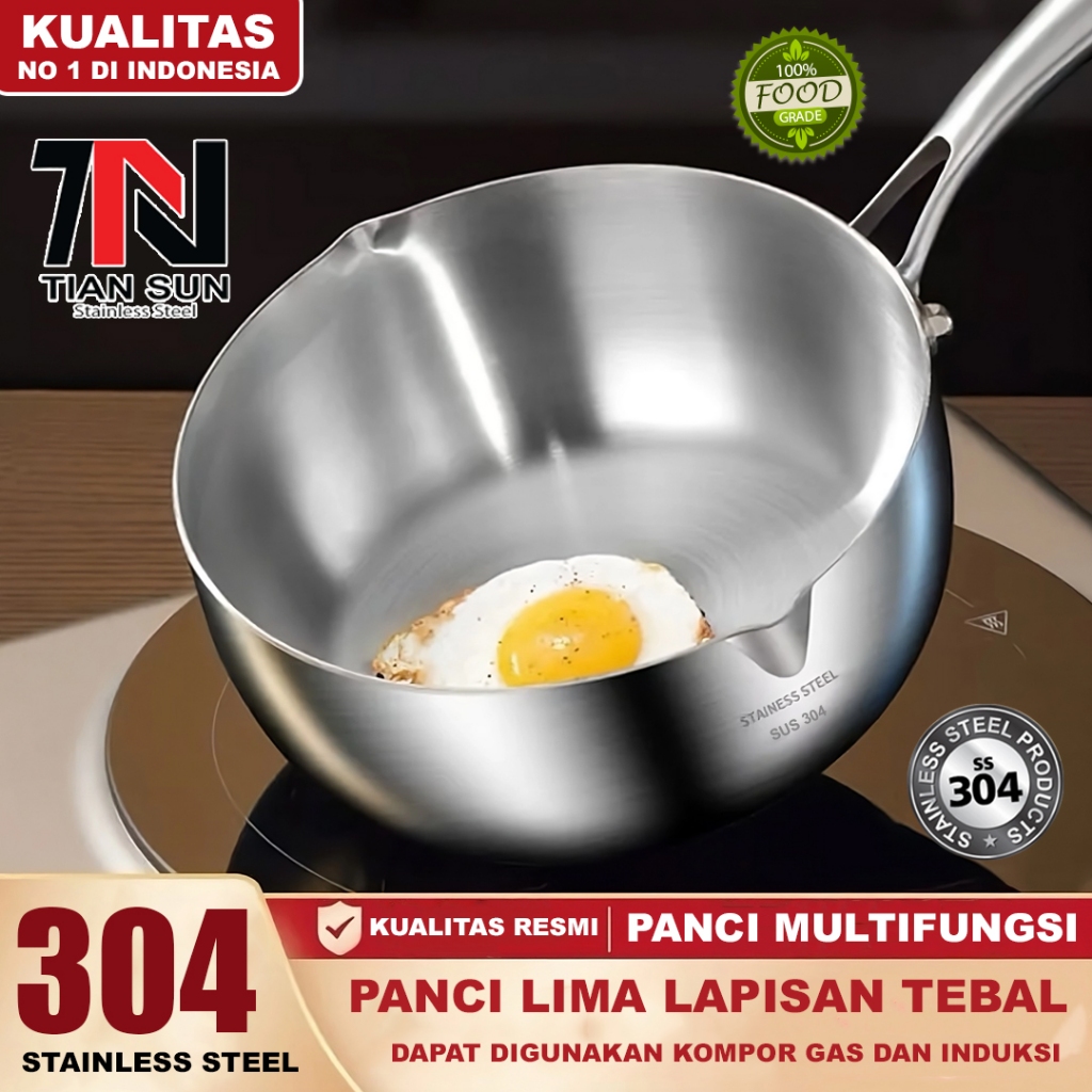 Tian Sun Panci frypan 18cm/20cm/22 stainless SUS304 Panci Susu/Panci Masak Indomie/Japanese Cookware