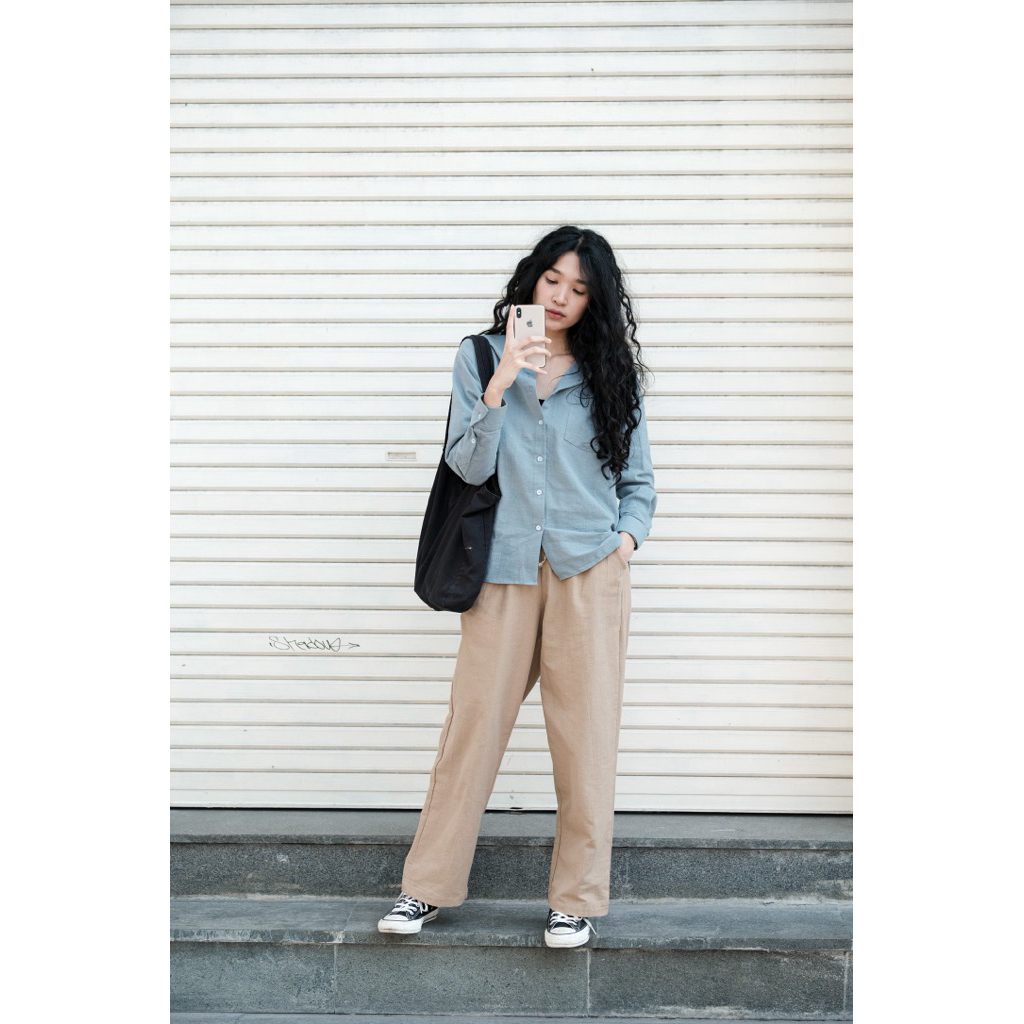 NADBASIC - Alana shirt | Kemeja Wanita Lengan Panjang Linen