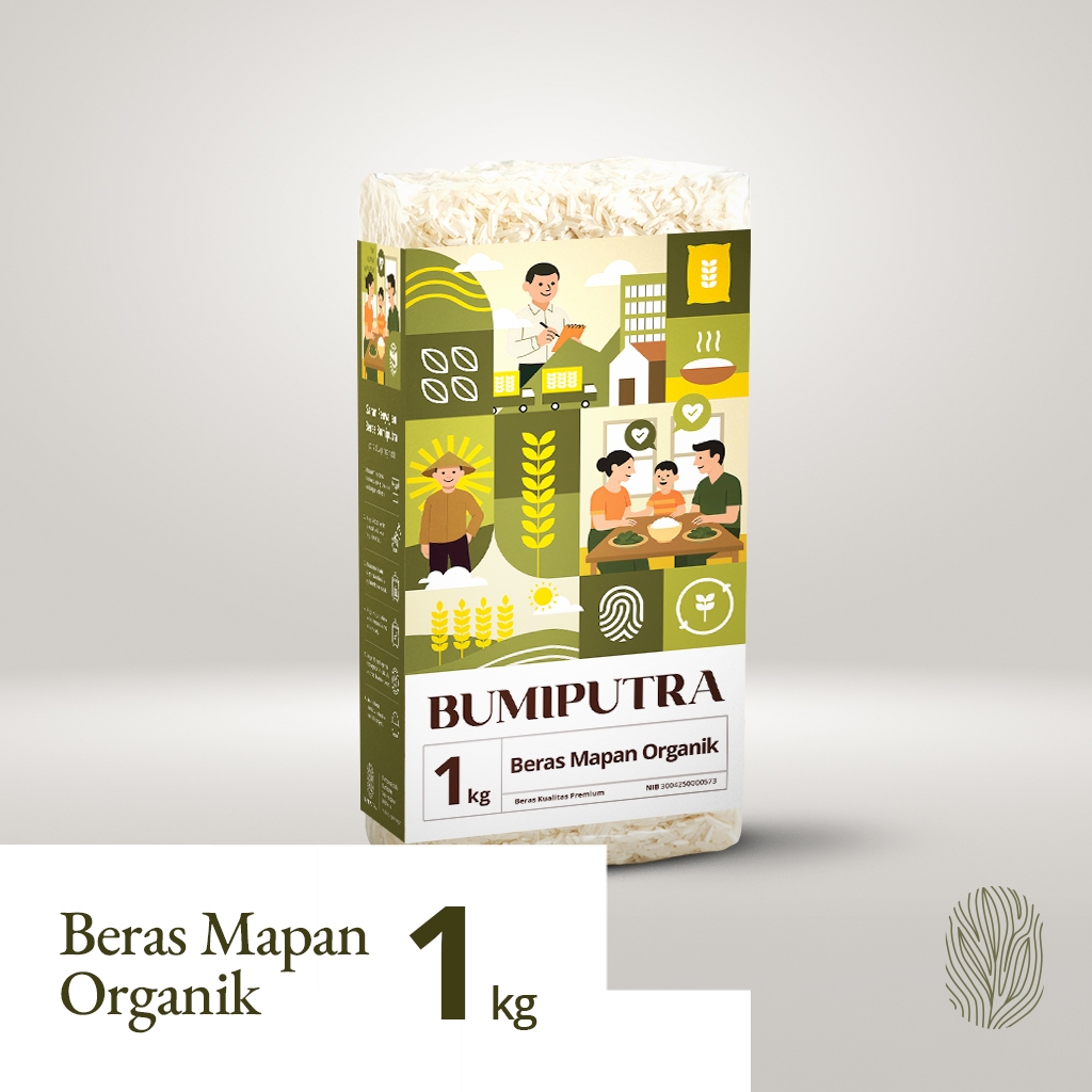 1 kg Beras Mapan Organik Bumiputra, Bebas Pestisida, Tekstur Pulen Lengket & Aroma Alami