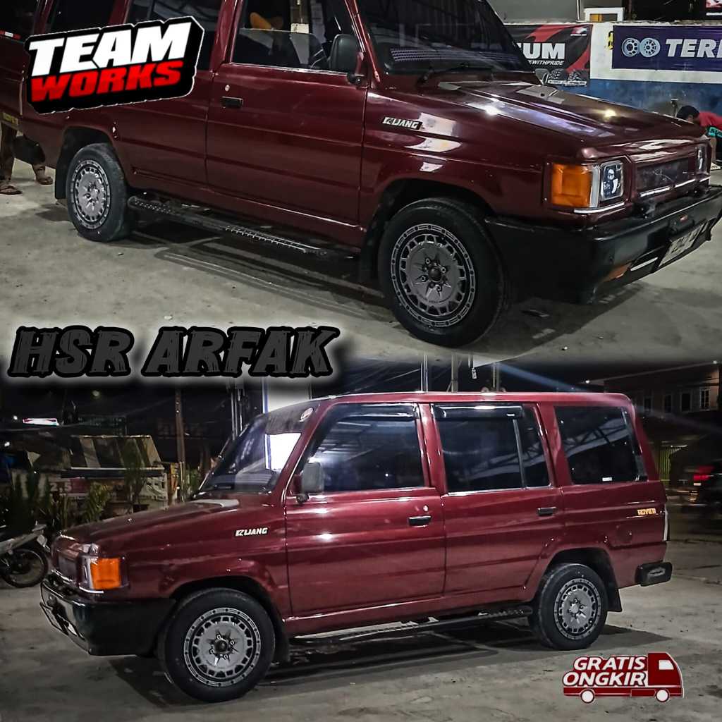 VELG MOBIL HSR ARFAK RING 15 LEBAR 65 ET42 BUAT MOBIL KIJANG AVANZA KARIMUN PELK RING 15 GREY