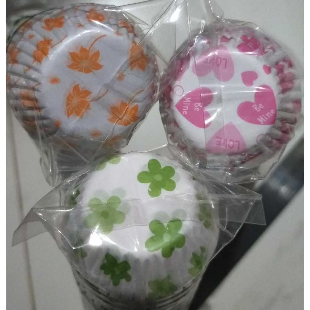 Grosir 100pcs Cup Kertas 12.5 - Cup Kertas Roti Kukus - Cup Onde-onde - Cup Kertas Motif