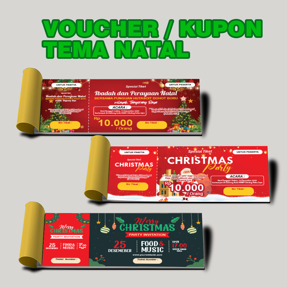 R001 DOORPRIZE NATAL, VOUCHER NATAL, KUPON NATAL FREE DESIGN