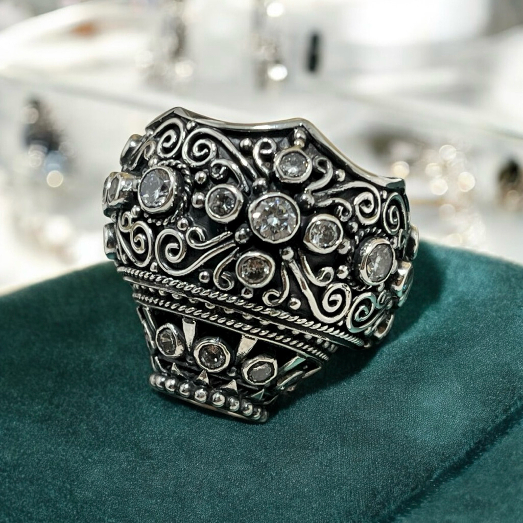 Mendak Selut Perak Asli Batu Yakut