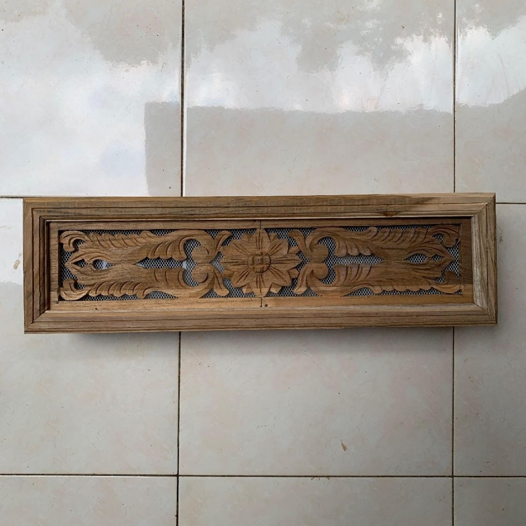 Loster Roster ventilasi udara ukuran 50 x 17 cm dari kayu jati asli