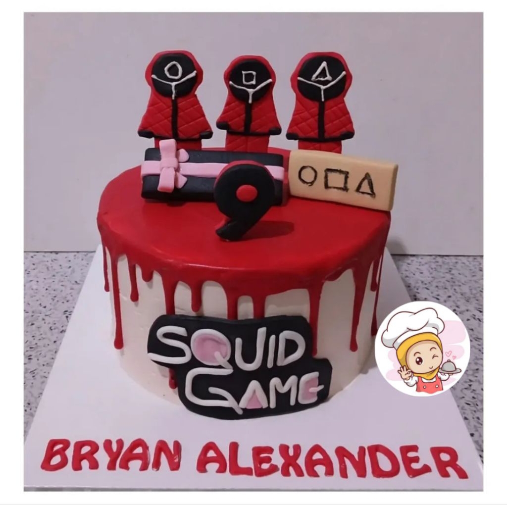 Squid Game Custom Cake / Kue Ulang Tahun Squid Game / Kue Ultah Anak Karakter