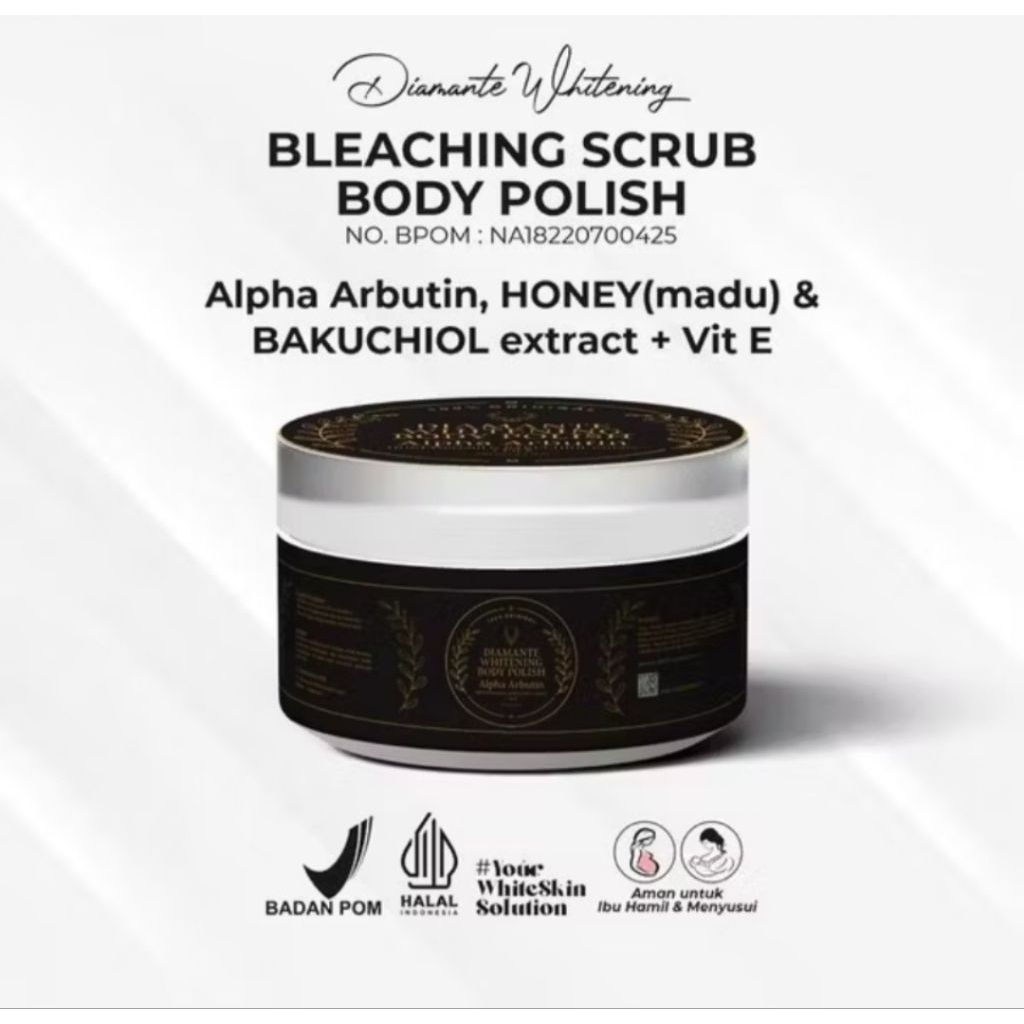 Bleaching Scrub Diamante Whitening Body Polish Alpha Arbutin Original