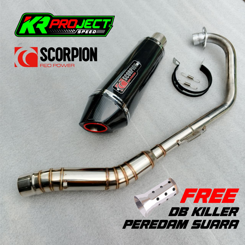Knalpot Racing Scorpion Free DB Killer Vixion R15 Fu Cbr MX King Bison Gsx Tiger Megapro Cb MX