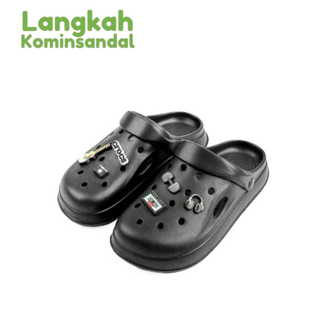 Komin Sandal Pria EVA Anti Slip Extralight Sandal Baim Kodok Sendal Perawat Gratis Jibbitz / Hiasan 